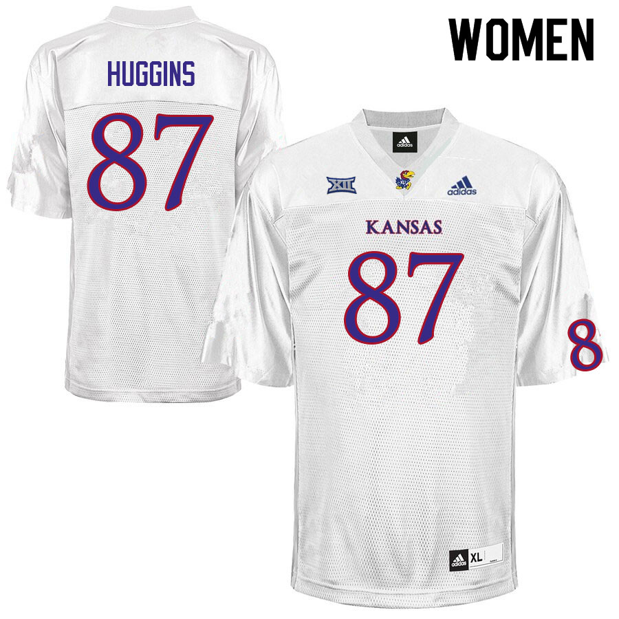 Women #87 Will Huggins Kansas Jayhawks College Football Jerseys Sale-White
